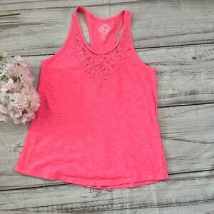 SO Neon Pink Racer Back Cotton Tank Top Size Medium